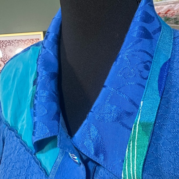 Christina Hope Vintage Vibrant Blue Coastal Long Sleeve Size XL 😻 - Picture 3 of 6